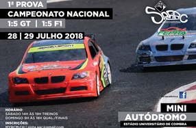 1ª Prova do Campeonato Nacional 1/5 Pista (prova que foi adiada) - Informações